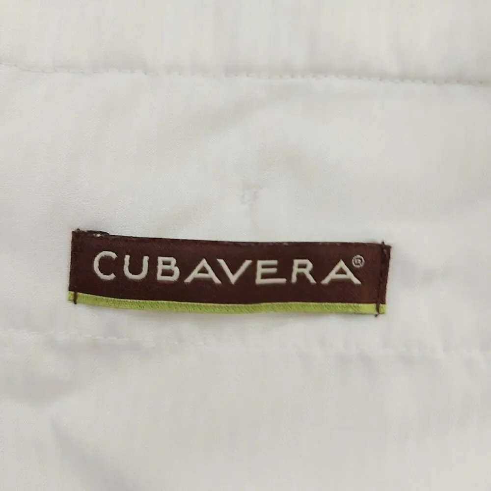 Cubavera Pants Mens 38x30 Ivory Linen Rayon Flat Front Resort Beach Tropical
